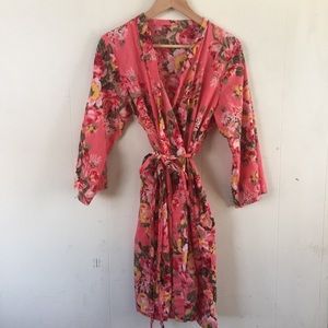 floral cotton robe